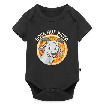 Pizza Fan Bock auf Pizza Ziegenbock Backfans - Baby Premium Kurzarmbody - Schwarz - Vorne