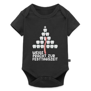 Zahnpflege Weiße Pracht zur Festtagszeit - Baby Premium Kurzarmbody - Schwarz - Vorne
