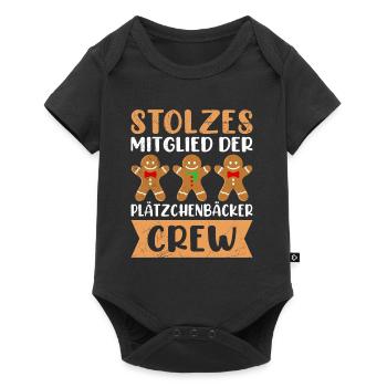 Weihnachtsgebäck Stolzes Mitglied der Plätzchen - Baby Premium Kurzarmbody - Schwarz - Vorne