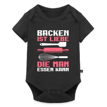 Backen ist Liebe die Man Essen kann Backfans - Baby Premium Kurzarmbody - Schwarz - Vorne