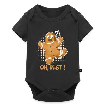 Lebkuchenmann Oh Mist! Backliebhaber Kekse - Baby Premium Kurzarmbody - Schwarz - Vorne