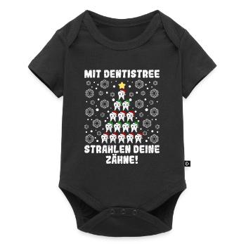 Weihnachtsbaum Mit Dentistree Strahlen deine Zähne - Baby Premium Kurzarmbody - Schwarz - Vorne