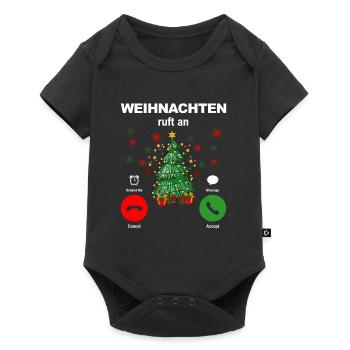 Weihnachten Ruft An Weihnachtsbaum Tannen - Baby Premium Kurzarmbody - Schwarz - Vorne