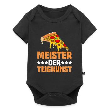 Meister der Teigkunst Pizza Bäckerei Pizza - Baby Premium Kurzarmbody - Schwarz - Vorne