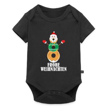 Dounut Schneemann Weihnachten Schneemänner - Baby Premium Kurzarmbody - Schwarz - Vorne