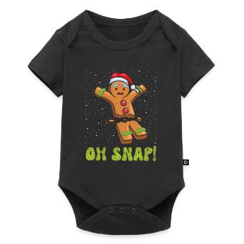Lebkuchenmann Oh Snap! Kaputt Lebkuchengebäck - Baby Premium Kurzarmbody - Schwarz - Vorne