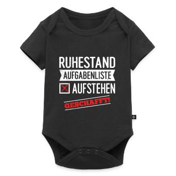 Ruhestand Aufgabenliste Aufstehen Geschafft! - Baby Premium Kurzarmbody - Schwarz - Vorne