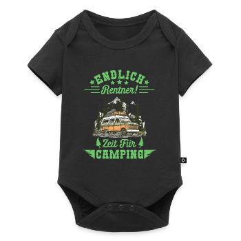 Endlich Rentner Zeit zum Campen Rentenbeginn - Baby Premium Kurzarmbody - Schwarz - Vorne