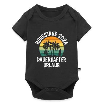 Ruhestand 2024 Dauerhafter Urlaub Reisen - Baby Premium Kurzarmbody - Schwarz - Vorne