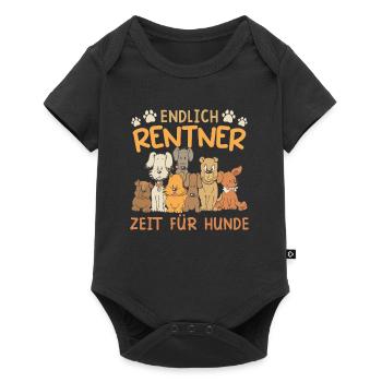 Endlich Rentner Zeit für meine Hunde Rente - Baby Premium Kurzarmbody - Schwarz - Vorne