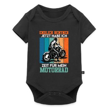 Endlich Rente Jetzt hab ich Zeit für mein Motorrad - Baby Premium Kurzarmbody - Schwarz - Vorne