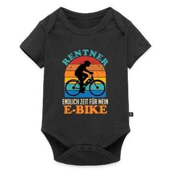 Rentner Endlich Zeit für mein E-Bike Ruhestand - Baby Premium Kurzarmbody - Schwarz - Vorne