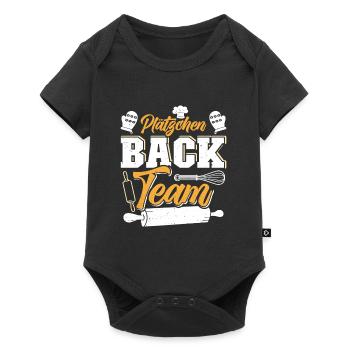 Plätzchen Back Team Weihnachtsgebäck Kekse - Baby Premium Kurzarmbody - Schwarz - Vorne