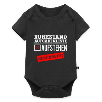 Ruhestand Aufgabenliste Aufstehen Geschafft! - Baby Premium Kurzarmbody - Schwarz - Vorne