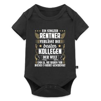 Rente Ein Stolzer Rentner verlässt Beste Kollegen - Baby Premium Kurzarmbody - Schwarz - Vorne