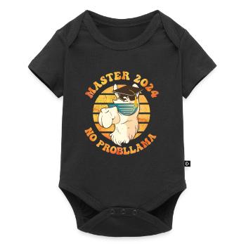 Master 2024 No Prob Llama Masterabschluss - Baby Premium Kurzarmbody - Schwarz - Vorne