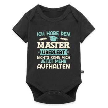 Masterabschluss Habe den Master Überlebt - Baby Premium Kurzarmbody - Schwarz - Vorne