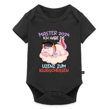 Master 2024 Habe die Lizenz zum Klugscheißen - Baby Premium Kurzarmbody - Schwarz - Vorne