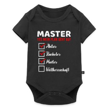 Master Yes Mein Plan Geht auf Masterabschluss - Baby Premium Kurzarmbody - Schwarz - Vorne