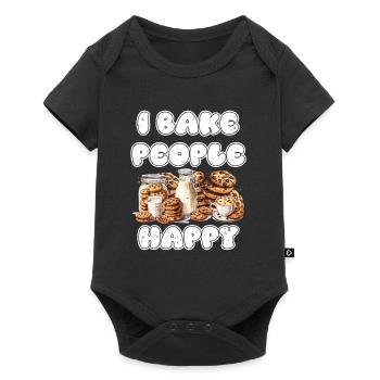 Cookie Baking I Bake People Happy Christmas - Baby Premium short-sleeve bodysuit - black - Front