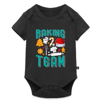 Baking Team Christmas Cookie Baking - Baby Premium short-sleeve bodysuit - black - Front
