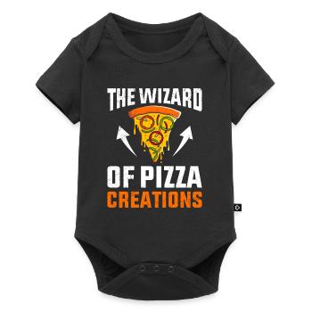 Dieu de la pizza qui maîtrise son art de la pâte à pizza - Body à manches courtes Premium Bébé - noir - Devant