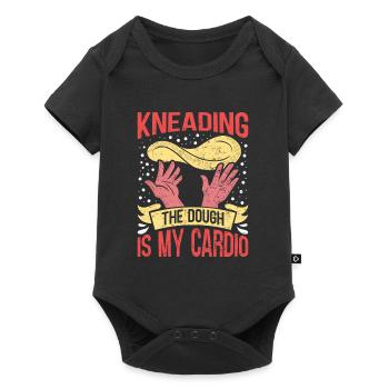 Pizza Maker Kneading the Dough is my Cardio - Baby Premium short-sleeve bodysuit - black - Front