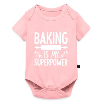 Baking is my superpower confectionery batter - Baby Premium short-sleeve bodysuit - rose - Front