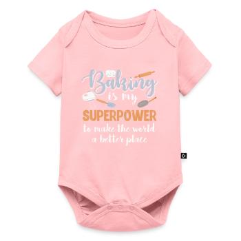 La pâtisserie est mon superpouvoir en matière de boulangerie - Body à manches courtes Premium Bébé - rose - Devant