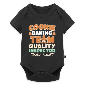 Cookie Quality Inspector Kekse Backen Backstube - Baby Premium Kurzarmbody - Schwarz - Vorne