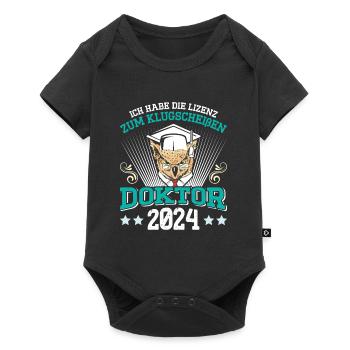 Doktor 2024 Habe die Lizenz zum Klugscheißen - Baby Premium Kurzarmbody - Schwarz - Vorne