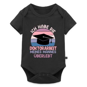 Doktor Habe Doktorarbeit meines Mannes überlebt - Baby Premium Kurzarmbody - Schwarz - Vorne