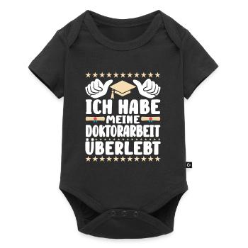 Dissertation Habe meine Doktorarbeit Überlebt - Baby Premium Kurzarmbody - Schwarz - Vorne