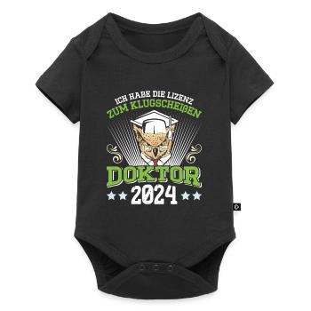 Doktor 2024 Habe die Lizenz zum Klugscheißen - Baby Premium Kurzarmbody - Schwarz - Vorne