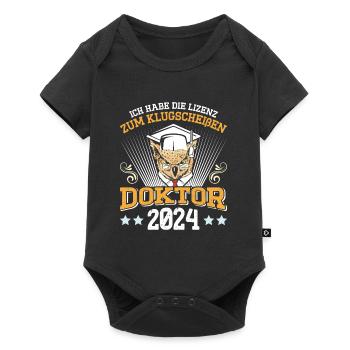 Doktor 2024 Habe die Lizenz zum Klugscheißen - Baby Premium Kurzarmbody - Schwarz - Vorne