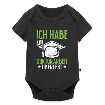 Dissertation Habe Meine Doktorarbeit Überlebt - Baby Premium Kurzarmbody - Schwarz - Vorne
