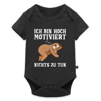 Fauler Kollege Bin Hoch Motiviert Nichts zu Tun - Baby Premium Kurzarmbody - Schwarz - Vorne