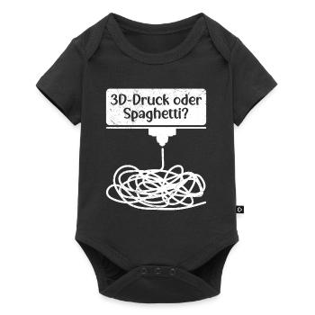 3D Printing or Spaghetti 3D Printing Fail - Baby Premium short-sleeve bodysuit - black - Front