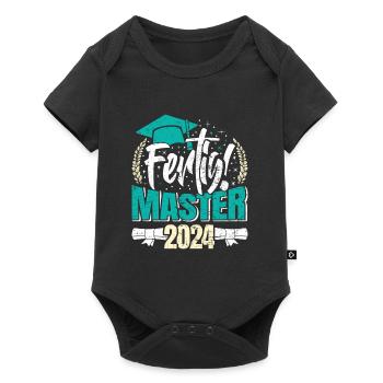 Master 2024 FERTIG! Masterarbeit Bestanden - Baby Premium Kurzarmbody - Schwarz - Vorne