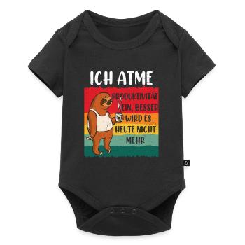 Faule Mitarbeiter Ich Atme Produktiver wirds Nicht - Baby Premium Kurzarmbody - Schwarz - Vorne