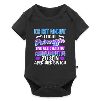 Abitur Nicht Leicht PRINZESSIN und ABITURIENTIN - Baby Premium Kurzarmbody - Schwarz - Vorne