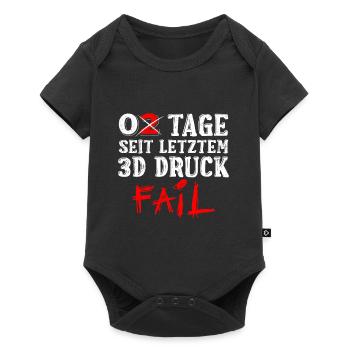 Nerd 3D Printing 0 Days Since Last 3D Printing Fail - Baby Premium short-sleeve bodysuit - black - Front