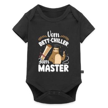 Masterarbeit Bestanden Vom Bett Chiller zum Master - Baby Premium Kurzarmbody - Schwarz - Vorne