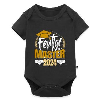 Master 2024 FERTIG! Masterarbeit Bestanden - Baby Premium Kurzarmbody - Schwarz - Vorne