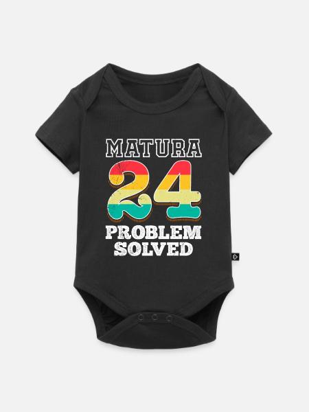 Matura 2024 PROBLEM SOLVED Schulabschluss - Baby Premium Kurzarmbody - Schwarz