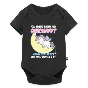 Abi Geschafft Abitur Kann ich wieder ins Bett - Baby Premium Kurzarmbody - Schwarz - Vorne