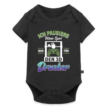 3D Printing Fan Pause my game only for the 3D - Baby Premium short-sleeve bodysuit - black - Front