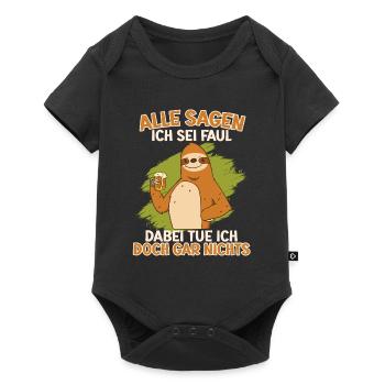 Sloth: Everybody says I'm lazy, don't do anything - Baby Premium short-sleeve bodysuit - black - Front
