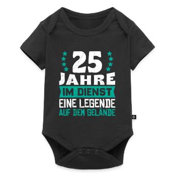 25 ans de service Une légende sur le site - Body à manches courtes Premium Bébé - noir - Devant