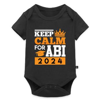 Abiturient KEEP CALM for ABI 2024 ABITUR - Baby Premium short-sleeve bodysuit - black - Front